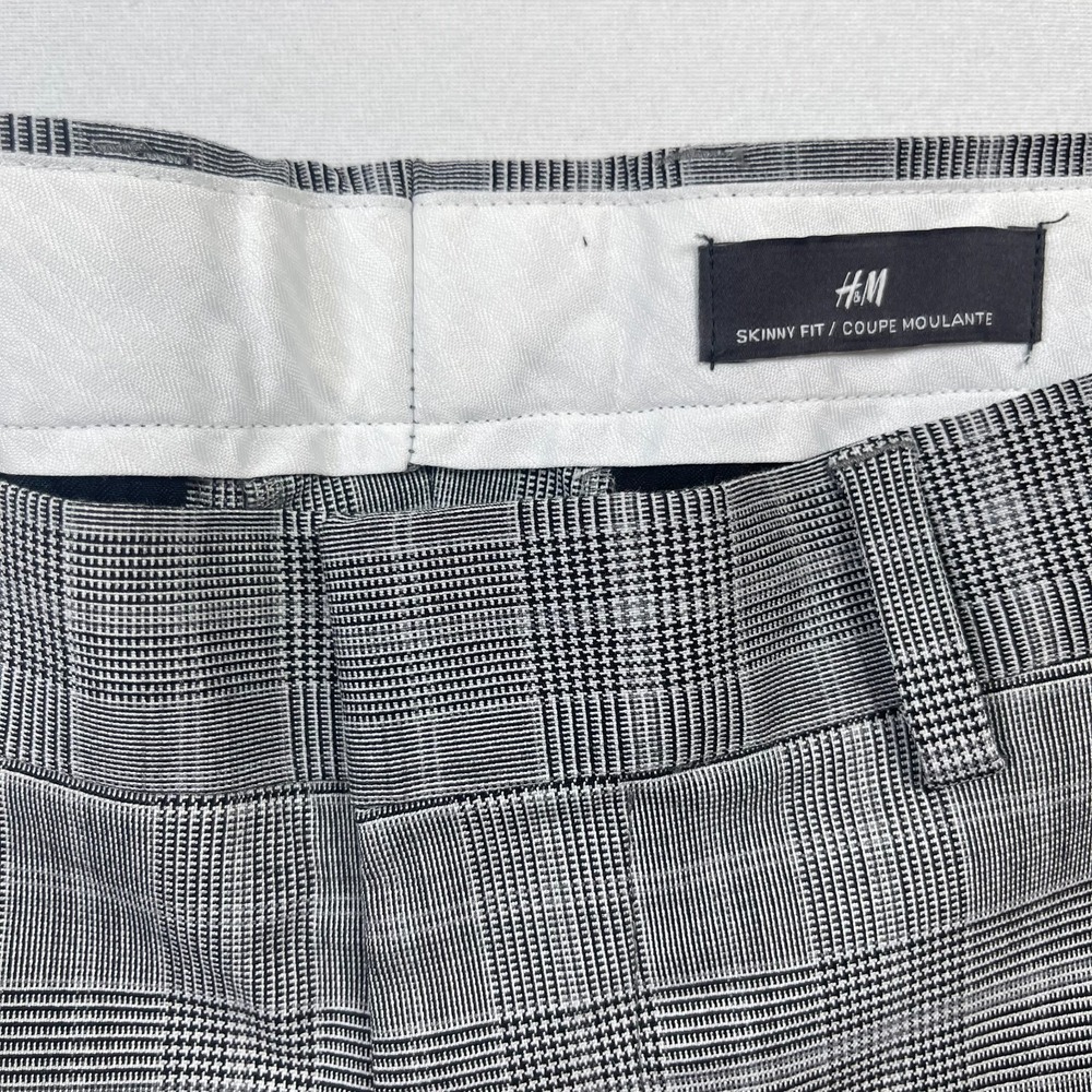 H&M Coupe Moulante Pants Mens 32R Gray Nailhead Pattern Slash Pockets Skinny Leg - Picture 7 of 15